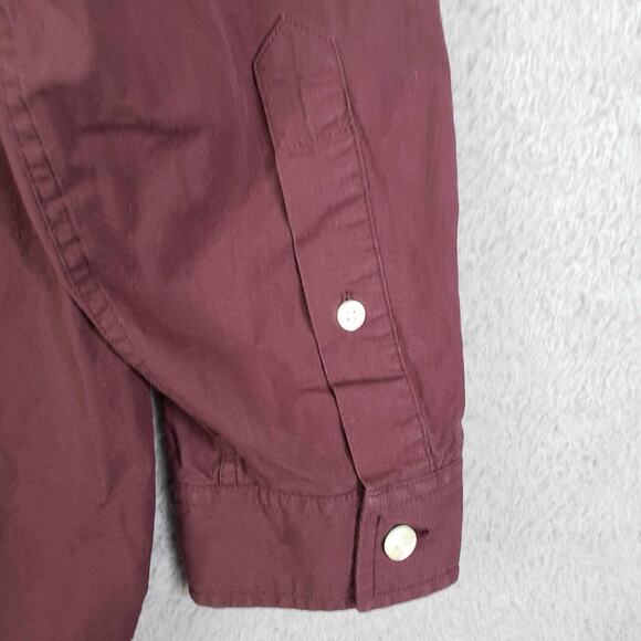 Lacoste Men's Casual Button Down Shirt - Burgundy - Picture 6 of 10